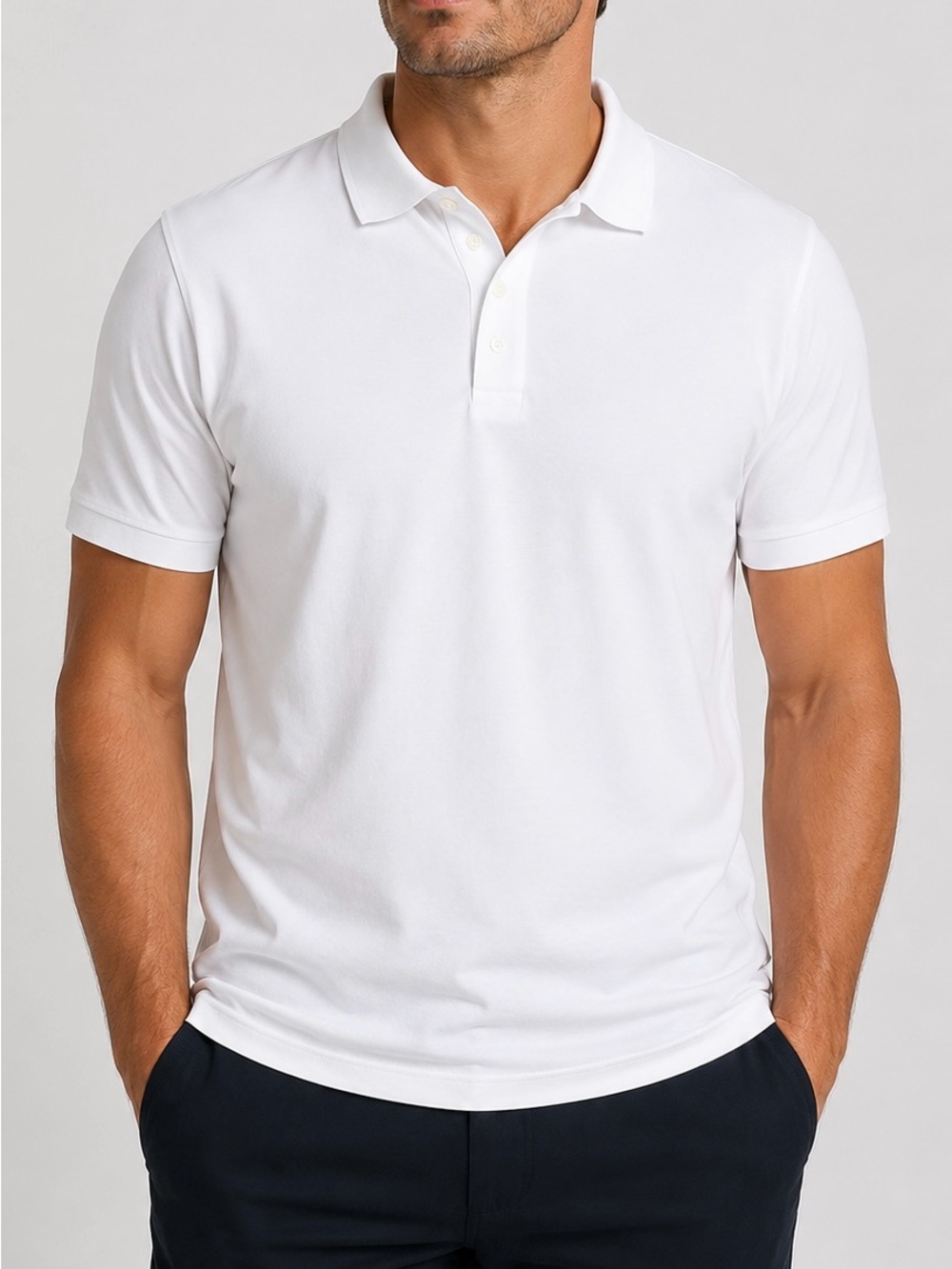 True Classic White Pima Cotton Polo Shirt 2XL Soft Casual Men’s